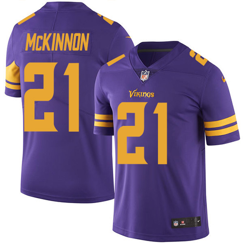 Nike Vikings #21 Jerick McKinnon Purple Youth Stitched NFL Limited Rush Jersey